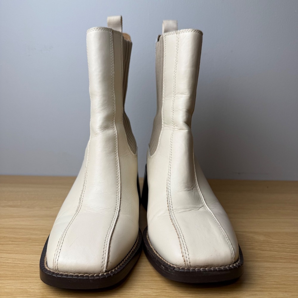 Sam Edelman Womens Chelsea Boots 7.5 Leather Square Toe Whimsigoth Fairy Grunge